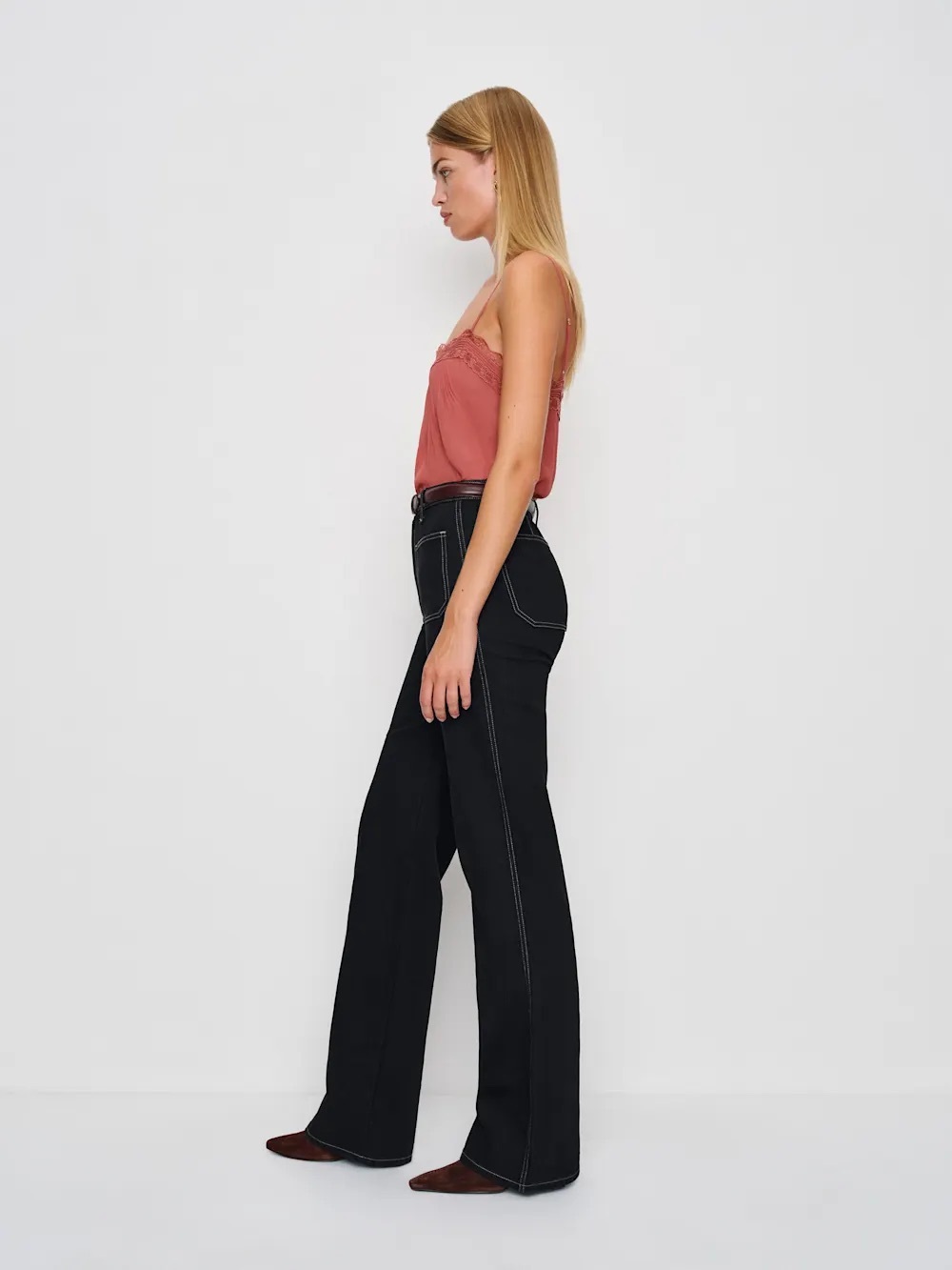NWT Reformation Alyssa Stretch High Rise Wide Leg Long Jeans - Picture 2 of 7